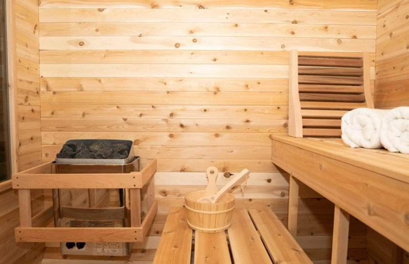 Dundalk Canadian Timber Luna White Cedar Outdoor Barrel Sauna - PrimeFair