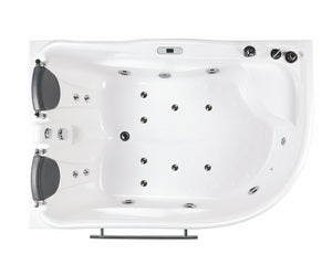 EAGO AM124ETL-R 6 ft Right Corner Acrylic White Whirlpool Bathtub for Two - PrimeFair