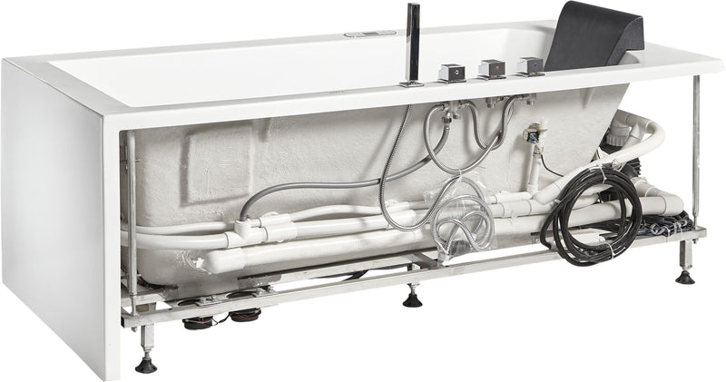 EAGO AM154ETL-R5 5 ft Acrylic White Rectangular Whirlpool Bathtub w/ Fixtures - PrimeFair