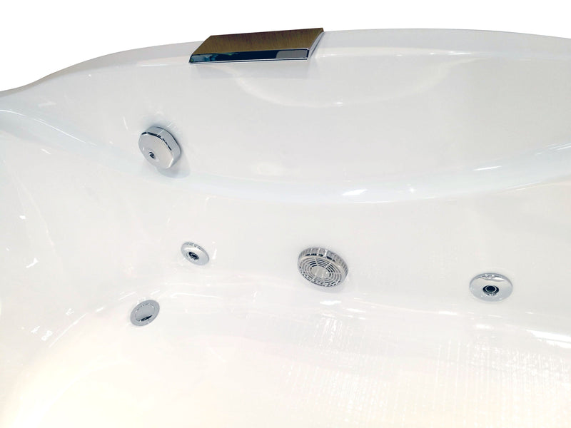 EAGO AM189ETL-R 6 ft Right Drain Acrylic White Whirlpool Bathtub w/ Fixtures - PrimeFair