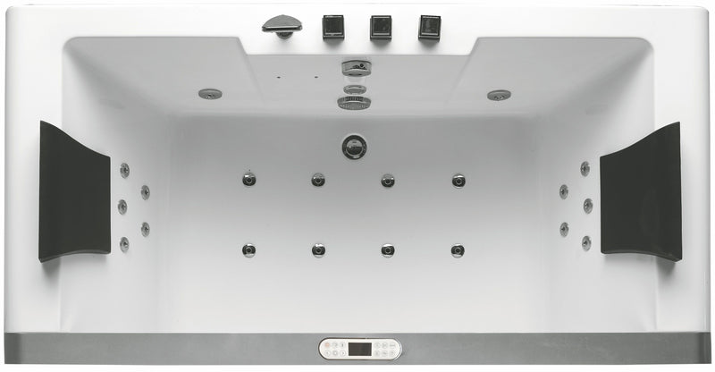 EAGO AM196ETL 6 ft Clear Rectangular Acrylic Whirlpool Bathtub for Two - PrimeFair