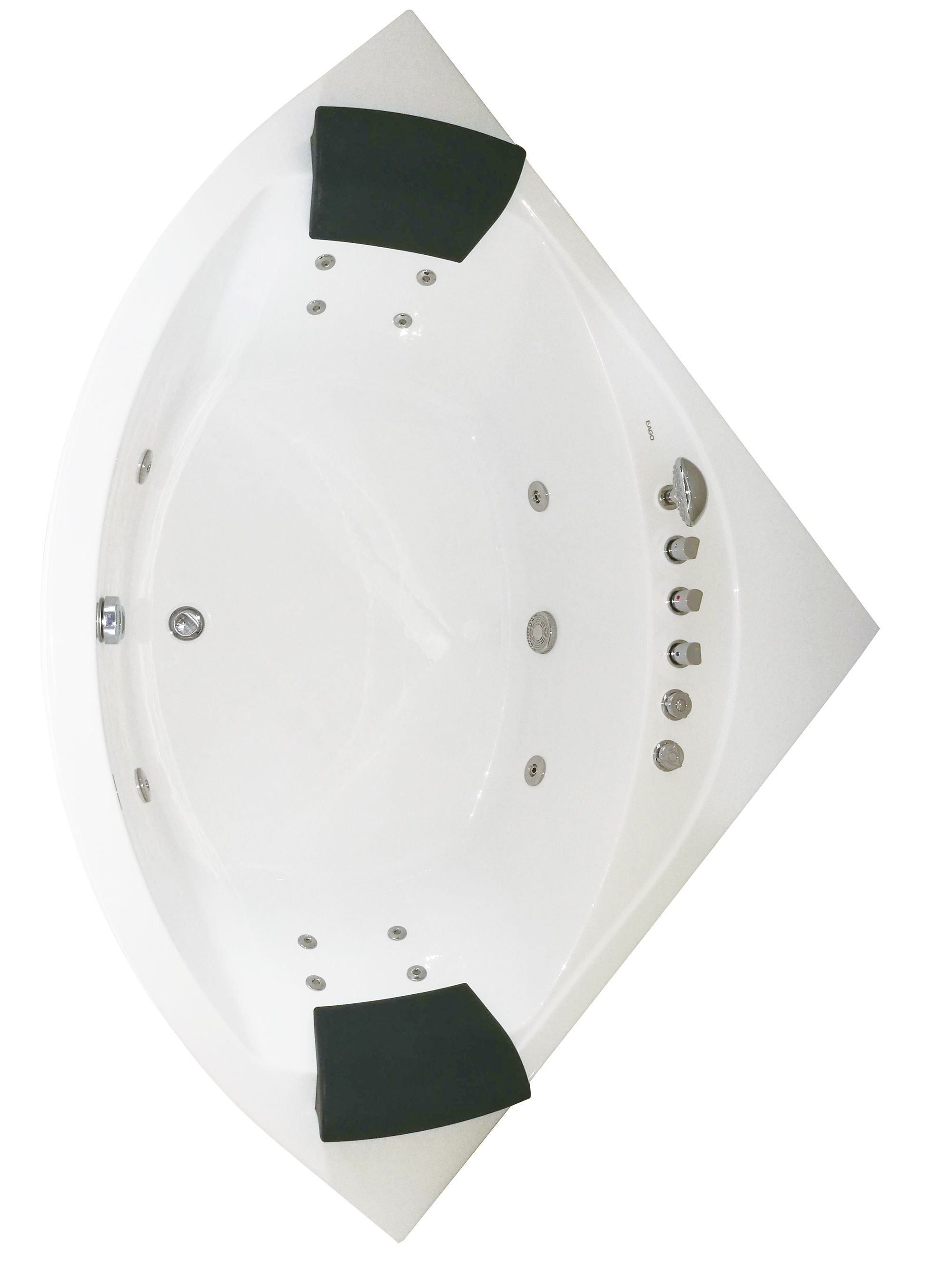 EAGO AM200 5' Rounded Modern Double Seat Corner Whirlpool Bath Tub with Fixtures - PrimeFair