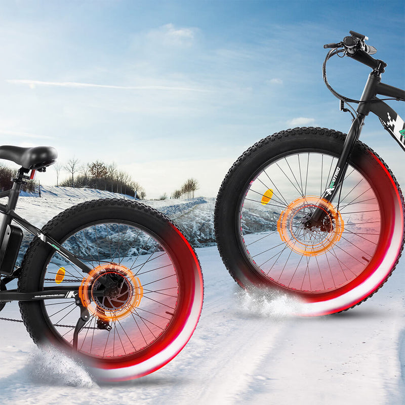 Ecotric Fat Tire Beach Snow Electric Bike-Matt Black