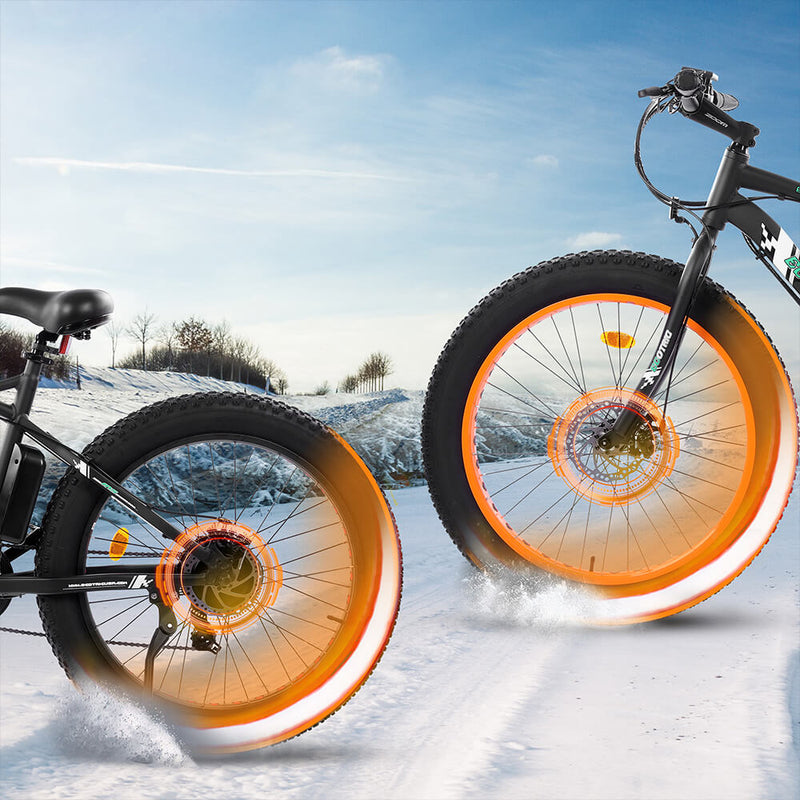 Ecotric Fat Tire Beach Snow Electric Bike-Orange