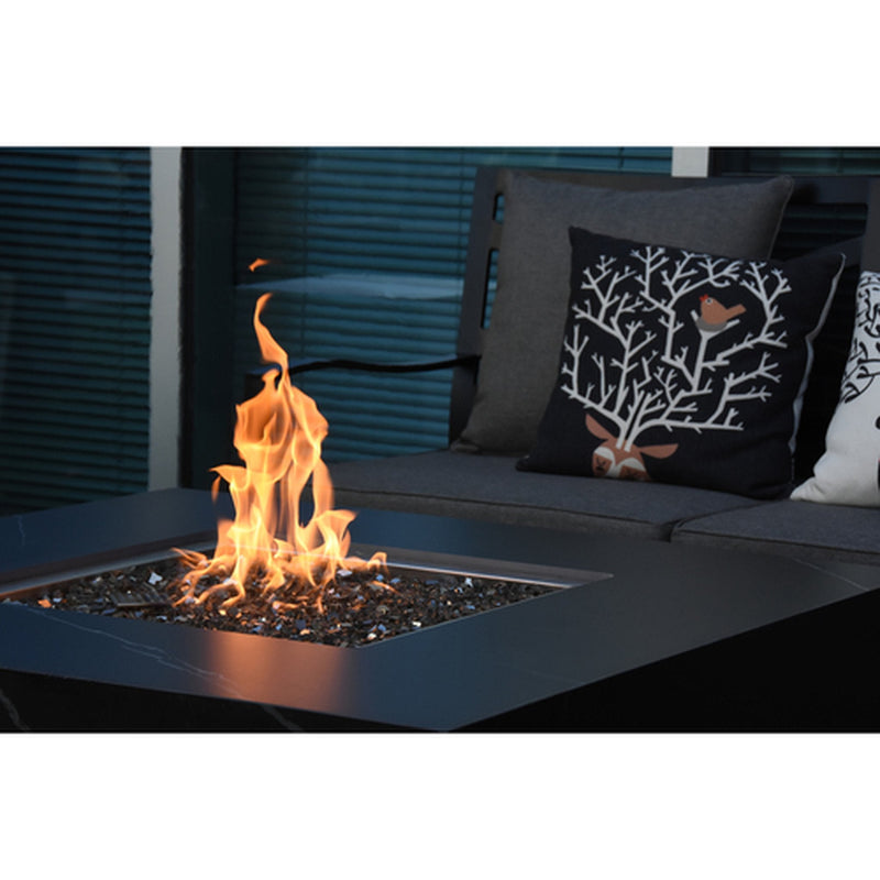 Elementi Sofia Porcelain Bianco White and Metal Frame Fire Table