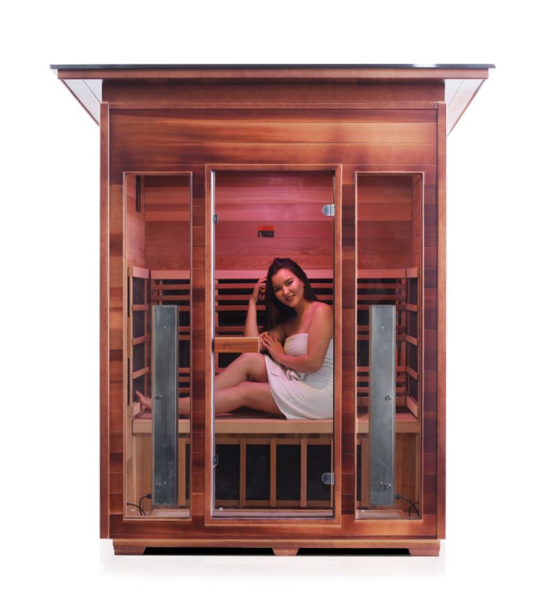 Enlighten Sauna Rustic 3 Person Outdoor/Indoor Full Spectrum Infrared Sauna - 17377 - PrimeFair