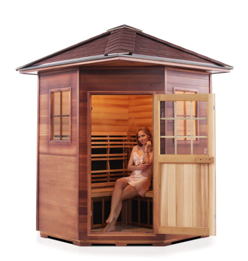 Enlighten Sauna Sapphire 4C Person Infrared/Traditional Sauna - H-16379 - PrimeFair