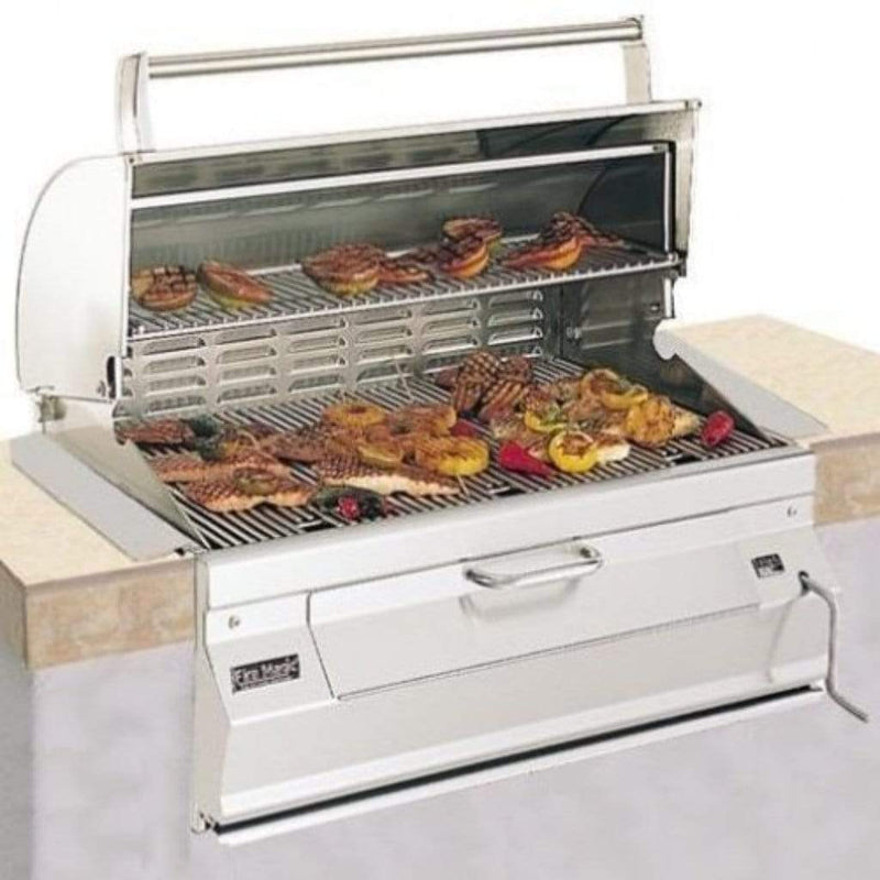 Fire Magic Grill 24" Legacy Built-In Charcoal Grill w/ Analog Thermometer 12-SC01C-A