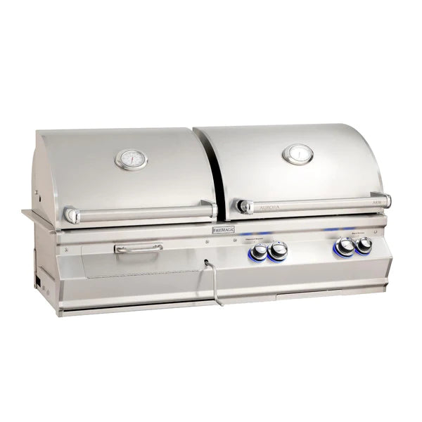 Fire Magic 46" Aurora Built-In Propane Gas & Charcoal Combo Grill in Stainless Steel - A830I-7LAP-CB