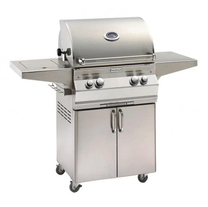 Fire Magic Aurora A430s 24-Inch Natural Gas Freestanding Grill w/ Backburner, Rotisserie Kit and Analog Thermometer - A430S-8EAN-61 - Fire Magic Grills