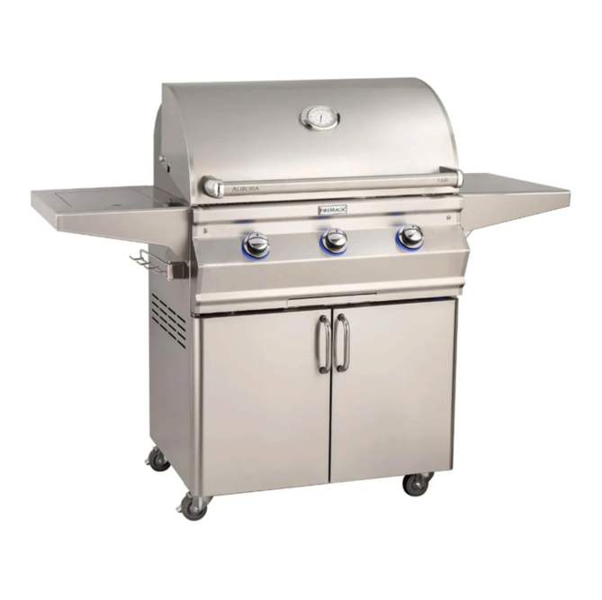 Fire Magic Aurora A540s 30-Inch Natural Gas Freestanding Grill w/ Flush Mounted Single Side Burner, 1 Sear Burner and Analog Thermometer - A540S-7LAN-62 - Fire Magic Grills