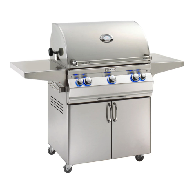 Fire Magic Aurora A660s 30-Inch Natural Gas Freestanding Grill w/ Backburner, Rotisserie Kit and Analog Thermometer - A660S-8EAN-61 - Fire Magic Grills