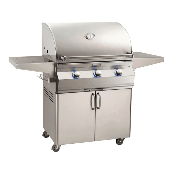 Fire Magic Aurora A660s 30-Inch Natural Gas Freestanding Grill w/ Flush Mounted Single Side Burner, 1 Sear Burner and Analog Thermometer - A660S-7LAN-62 - Fire Magic Grills