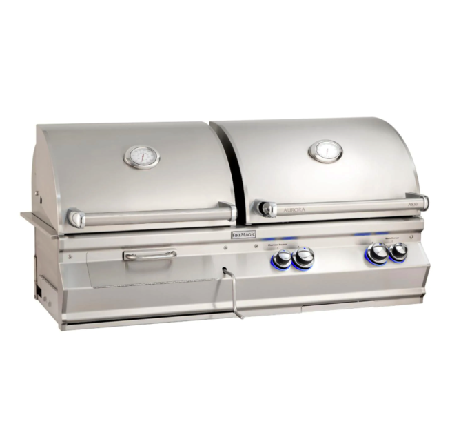 Fire Magic Aurora A830I 46-Inch Built-In Propane Gas & Charcoal Combo Grill With Rotisserie And Analog Thermometer - A830I-8EAP-CB - Fire Magic Grills