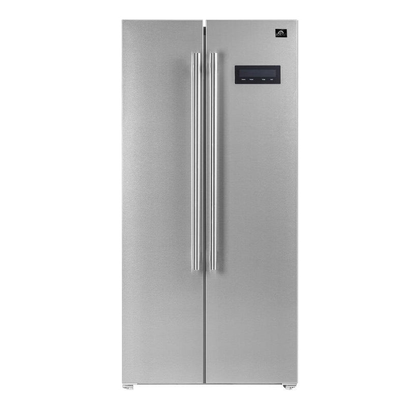 FORNO Salerno 33" Side by Side Built-in Refrigerator 15.6 cu.ft in Stainless Steel - FFRBI1805-33SB