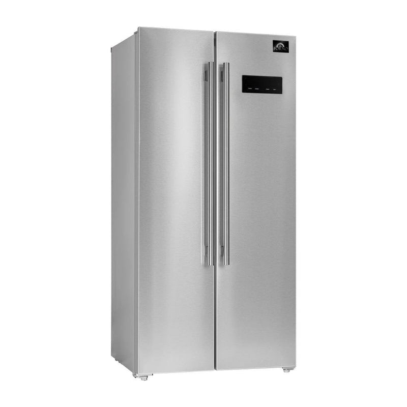 FORNO Salerno 33" Side by Side Built-in Refrigerator 15.6 cu.ft in Stainless Steel - FFRBI1805-33SB