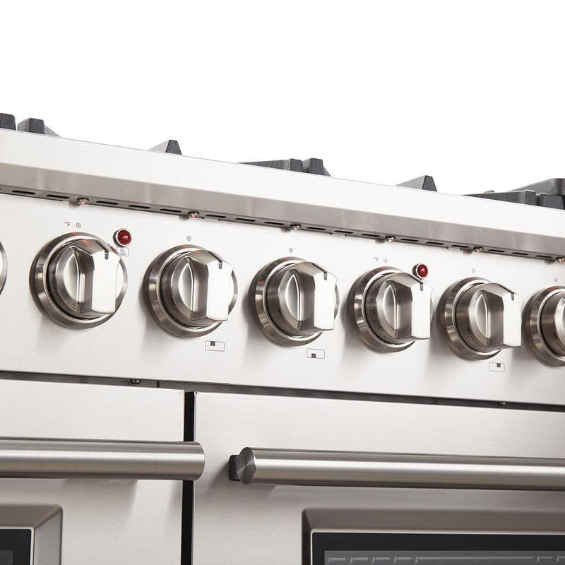 Forno 48" Capriasca Titanium Gas Range with 8 Burners, Griddle and 160,000 BTUs -FFSGS6260-48