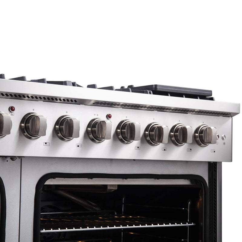 Forno 48-Inch Galiano Gas Range with 8 Gas Burners, 107,000 BTUs, & French Door Gas Oven in Stainless Steel (FFSGS6444-48)