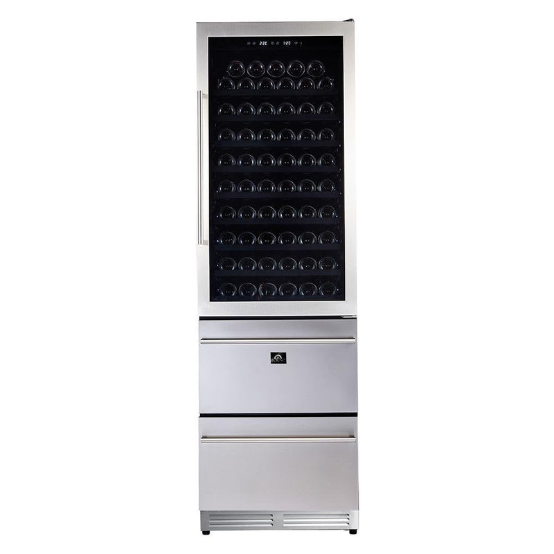 Forno Appliance Package - 48 Inch Dual Fuel Range, Range Hood, Built-In Refrigerator, Microwave Drawer, Dishwasher, Wine Cooler, 33SB-FFSGS6156-48