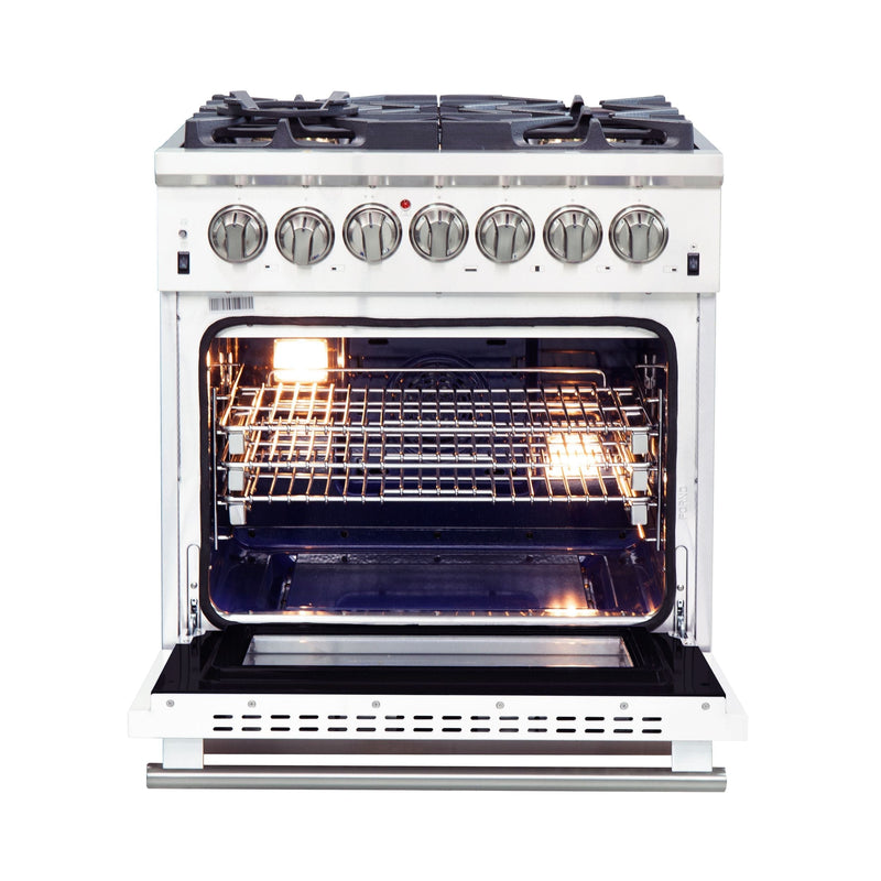 FORNO Capriasca - Titanium Professional 30" Freestanding Dual Fuel 240V Electric Colored Door Oven Range FFSGS6187-30