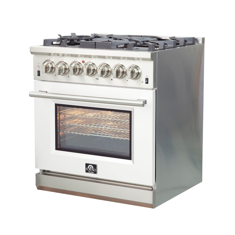 FORNO Capriasca - Titanium Professional 30" Freestanding Dual Fuel 240V Electric Colored Door Oven Range FFSGS6187-30