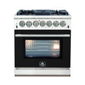 FORNO Capriasca - Titanium Professional 30" Freestanding Dual Fuel 240V Electric Colored Door Oven Range FFSGS6187-30