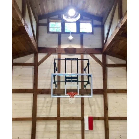 Gared Sports 42” X 72” Fold Up Basketball Wall Mounted Package w/ Electric Height Adjuster
