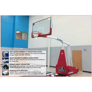 Gared Sports Hoopmaster 8 Spring-Lift Collegiate/High School Indoor Portable Basketball Hoop 9408