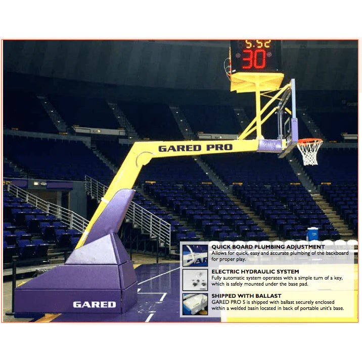 Gared Sports Pro H Professional Hydraulic Indoor Portable Basketball Hoop - 5018
