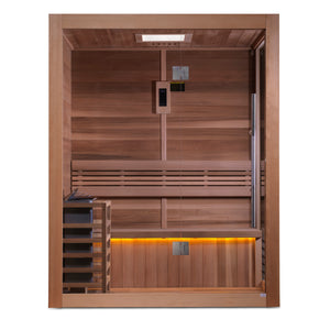 Golden Designs "Hanko Edition" 2-3 Person Indoor Traditional Steam Sauna - Canadian Red Cedar Interior (GDI-7202-01)