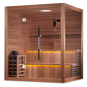 Golden Designs "Kuusamo Edition" 6 Person Indoor Traditional Steam Sauna - Canadian Red Cedar Interior (GDI-7206-01)