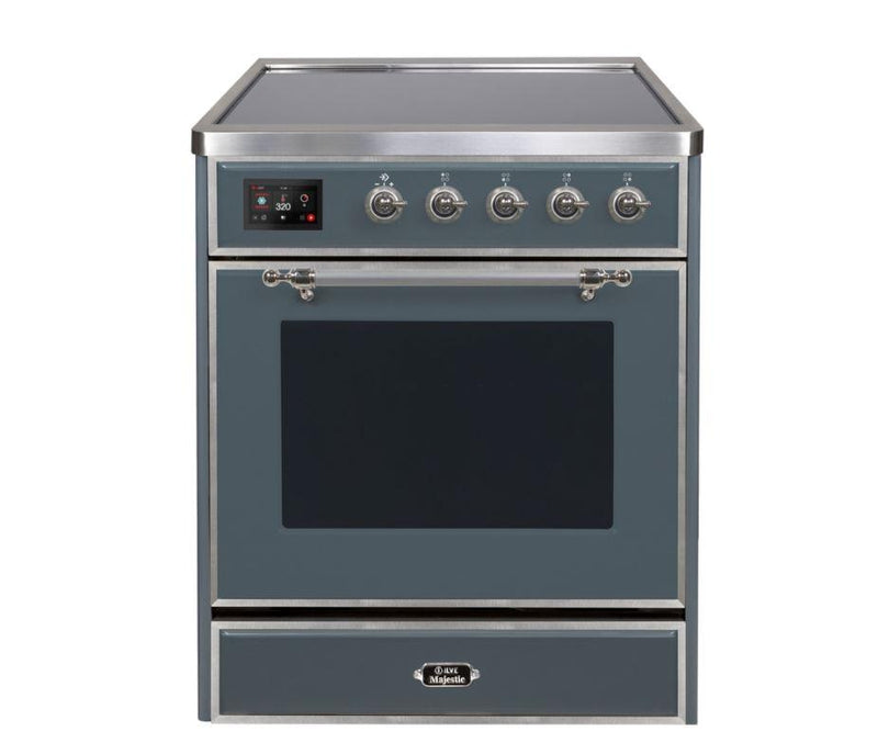 ILVE - Majestic II Series - 30 Inch Electric Freestanding Single Oven Range (UMI30NE3) - Blue Grey Chrome