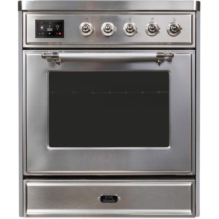 ILVE - Majestic II Series - 30 Inch Electric Freestanding Single Oven Range (UMI30NE3) - Stainless Steel with Chrome Trim