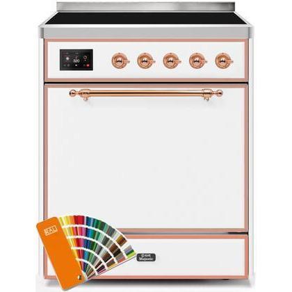 ILVE - Majestic II Series - 30 Inch Electric Freestanding Range (UMI30QNE3) - Custom RAL Color with Copper Trim