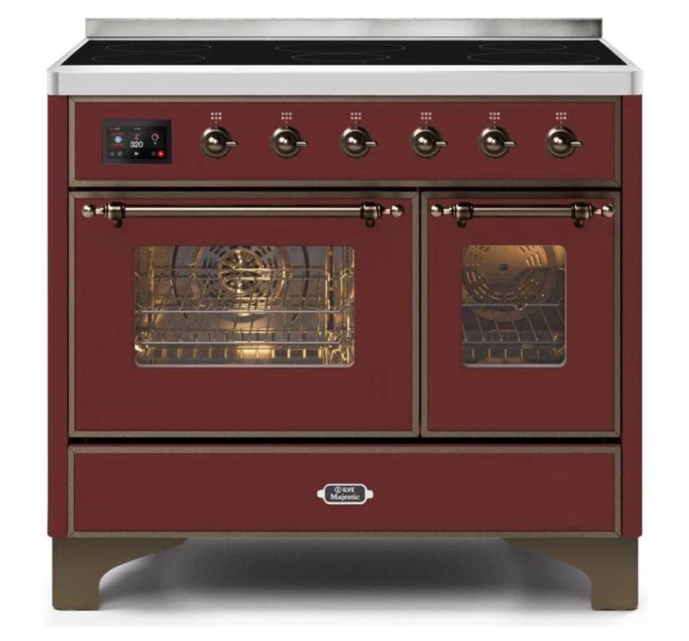 Kitchen Ranges 40 Inch ILVE 40 Inch Majestic II Series Freestanding Electric Double Oven Rang