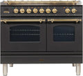 ILVE 40-Inch Nostalgie - Dual Fuel Range with 5 Sealed Brass Burners - 3.55 cu. ft. Oven - Griddle