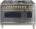 ILVE 48-Inch Nostalgie - Dual Fuel Range with 7 Sealed Burners - 5 cu. ft. Oven - Griddle 
