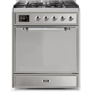 ILVE - Majestic II Series - 30 Inch Dual Fuel Freestanding Range Gas/Propane (UM30DQNE3) - Stainless Steel with Chrome Trim