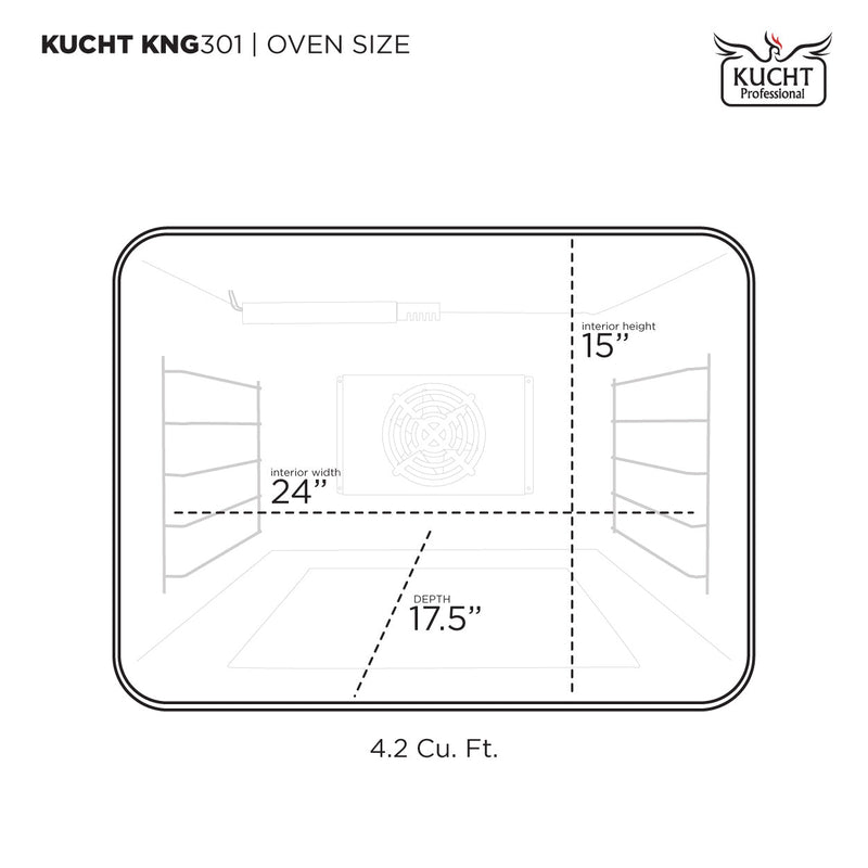 Kucht 30-Inch Pro-Style Dual Fuel Range in Stainless Steel with Black Oven Door (KDF302-K)