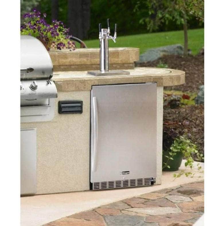 Kegco 24" Wide Cold Brew Co9fee Dual Tap All Stainless Steel Outdoor Built-In Right Hinge Kegerator (ICHK38SSU-2) - PrimeFair
