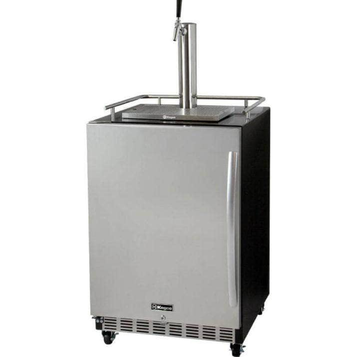 Kegco 24" Wide Single Tap Stainless Steel Commercial Built-In Left Hinge Kegerator with Kit (HK38BSC-L-1) - PrimeFair