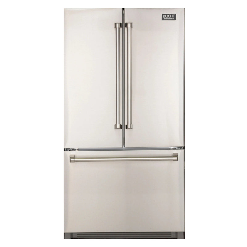 Kucht 36 in. 26.1 cu. ft. Standard Depth French Door Refrigerator with Interior Ice Maker in Stainless Steel K748FDS