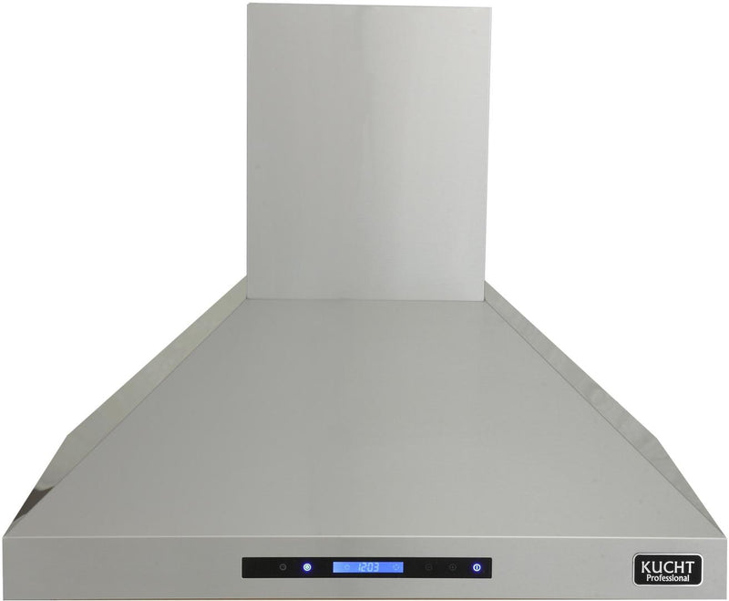 Kucht 36” Wall Mounted Range Hood with 900CFM Motor in Stainless Steel and Digital Display (KRH3610A)
