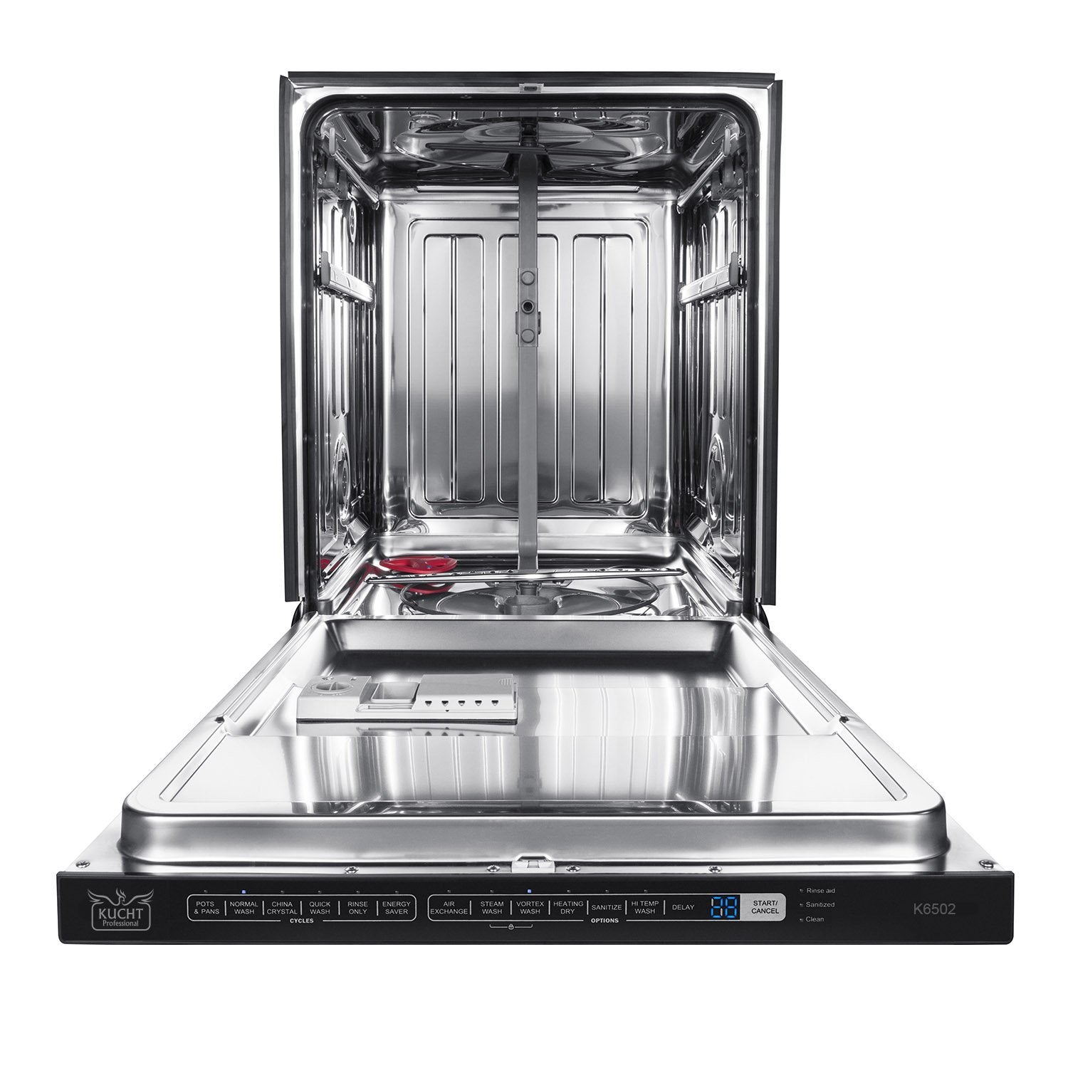 Kucht 5-Piece Appliance Package - 36-Inch Dual Range, Refrigerator, Under Cabinet Hood, Dishwasher, & Microwave Drawer in Stainless Steel