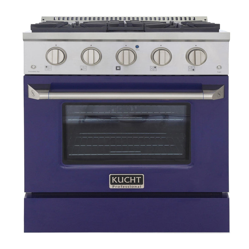 Kucht 30-Inch 4.2 Cu. Ft. Gas Range - Sealed Burners and Convection Oven in Blue (KNG301-B)