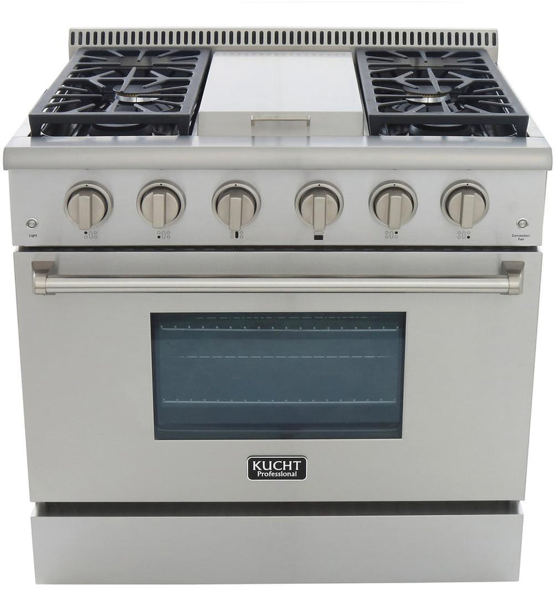 Kucht 36-Inch 5.2 Cu. Ft. Gas Range with Griddle in Stainless Steel (KRG3609U)