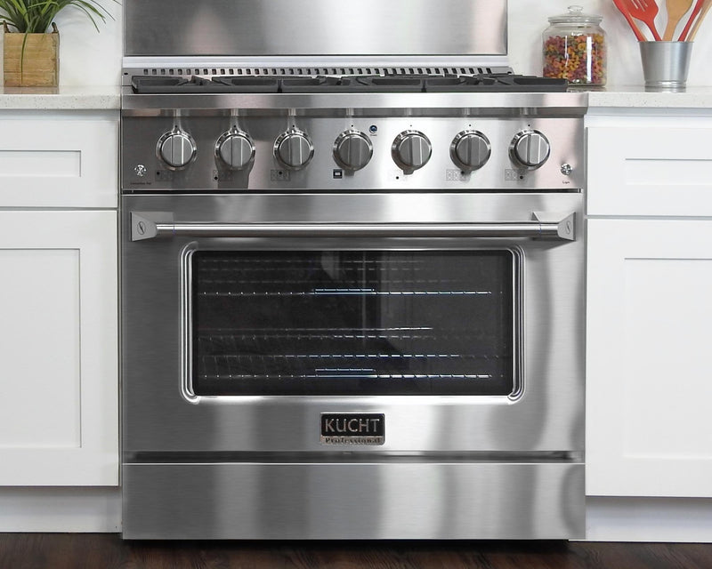 Kucht 36-Inch 5.2 Cu. Ft. Range - Sealed Burners and Convection Oven in Stainless Steel (KNG361-S)