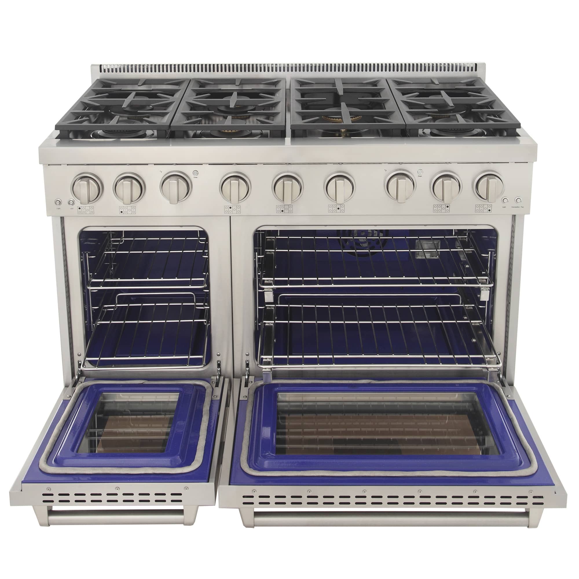 Kucht 5-Piece Appliance Package - 48-Inch Gas Range, 36-Inch Panel Ready Refrigerator, Wall Mount Hood, Panel Ready Dishwasher, & Microwave Oven