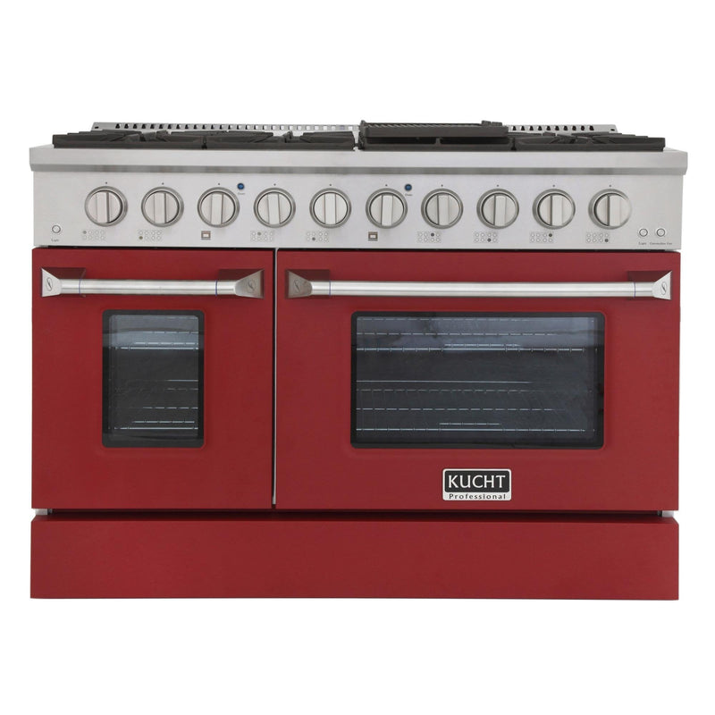 Kucht 48-Inch 6.7 Cu. Ft. Gas Range with Grill/Griddle in Red (KNG481-R)