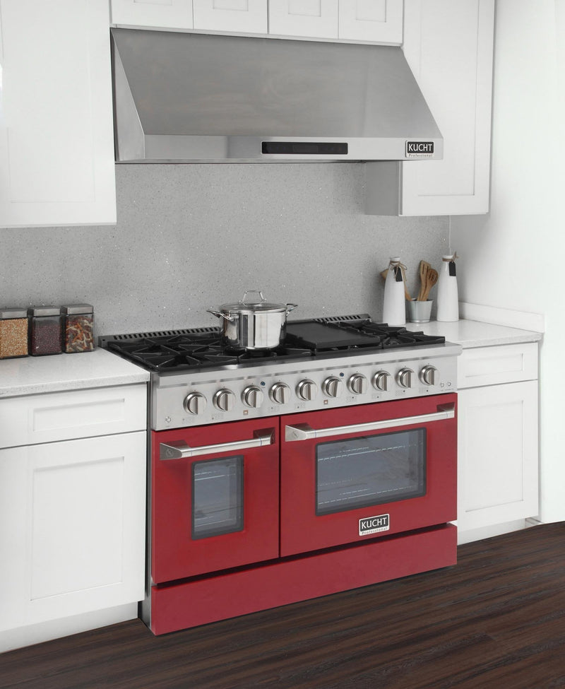 Kucht 48-Inch 6.7 Cu. Ft. Gas Range with Grill/Griddle in Red (KNG481-R)